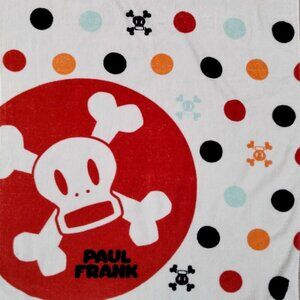 PAUL FRANK Retired 2010 BEACH TOWEL Monkey Skulls & Polka Dots Skate Ocean 56x31